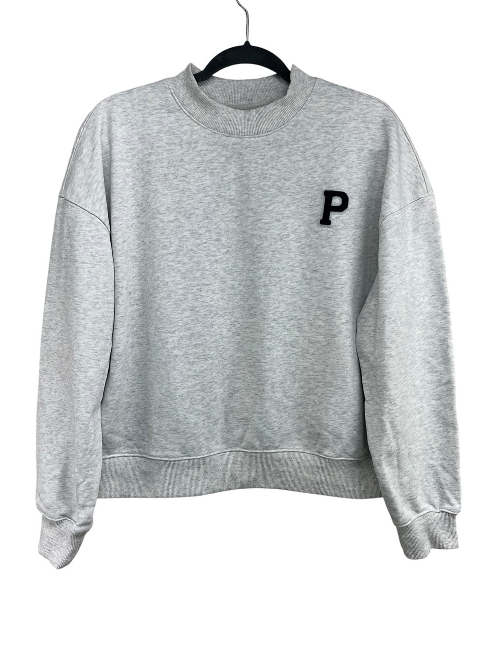 Parke Shrunken Mock Grey Sweatshirt Cropped Slightly Fitted XXL